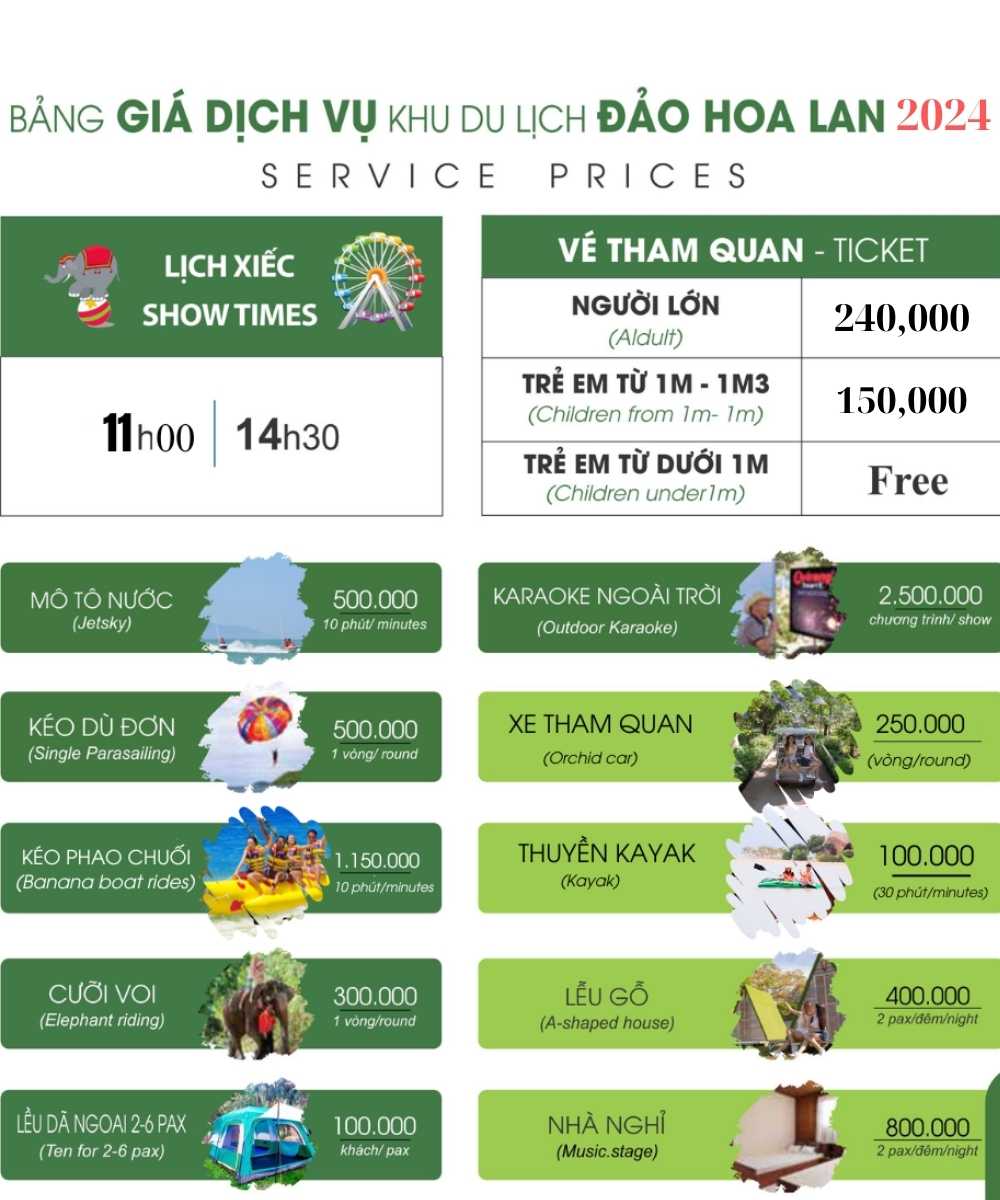 giá vé tour đảo hoa lan