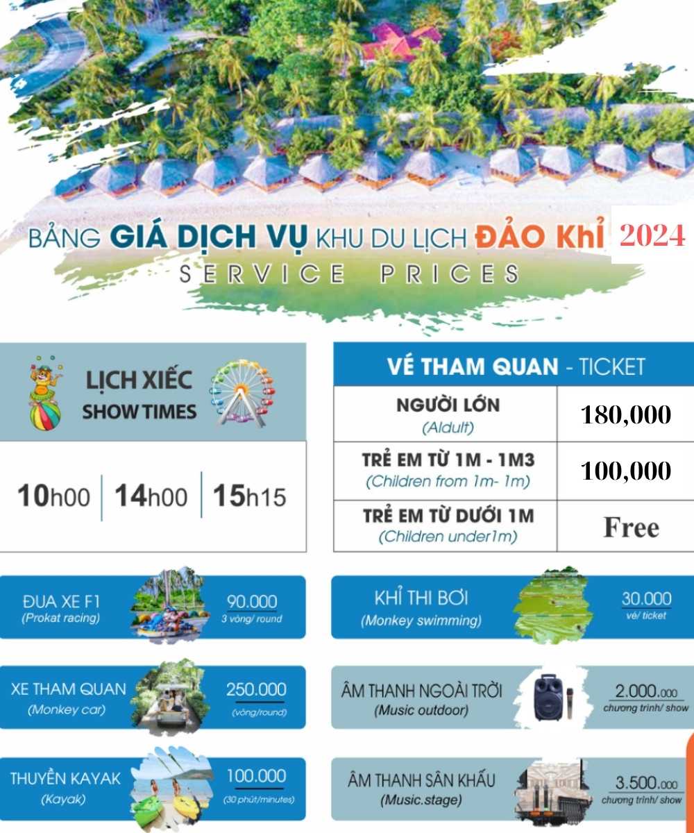 giá vé tour đảo khỉ